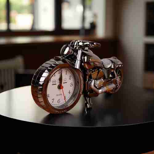 🏍️ Creative Motorcycle Motorbike Pattern Alarm Clock  Cool Desk Clock | Home Décor | Birthday Gift